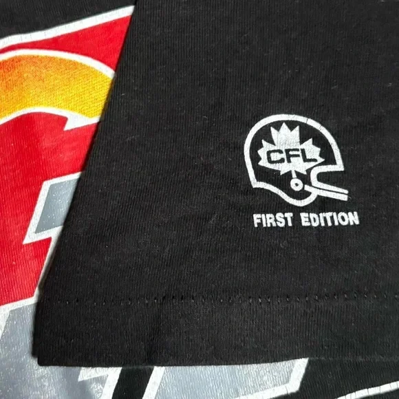 Vintage 90s Ottawa Rough Riders CFL Football First Edition T Shirt Black - Picture 3 of 7